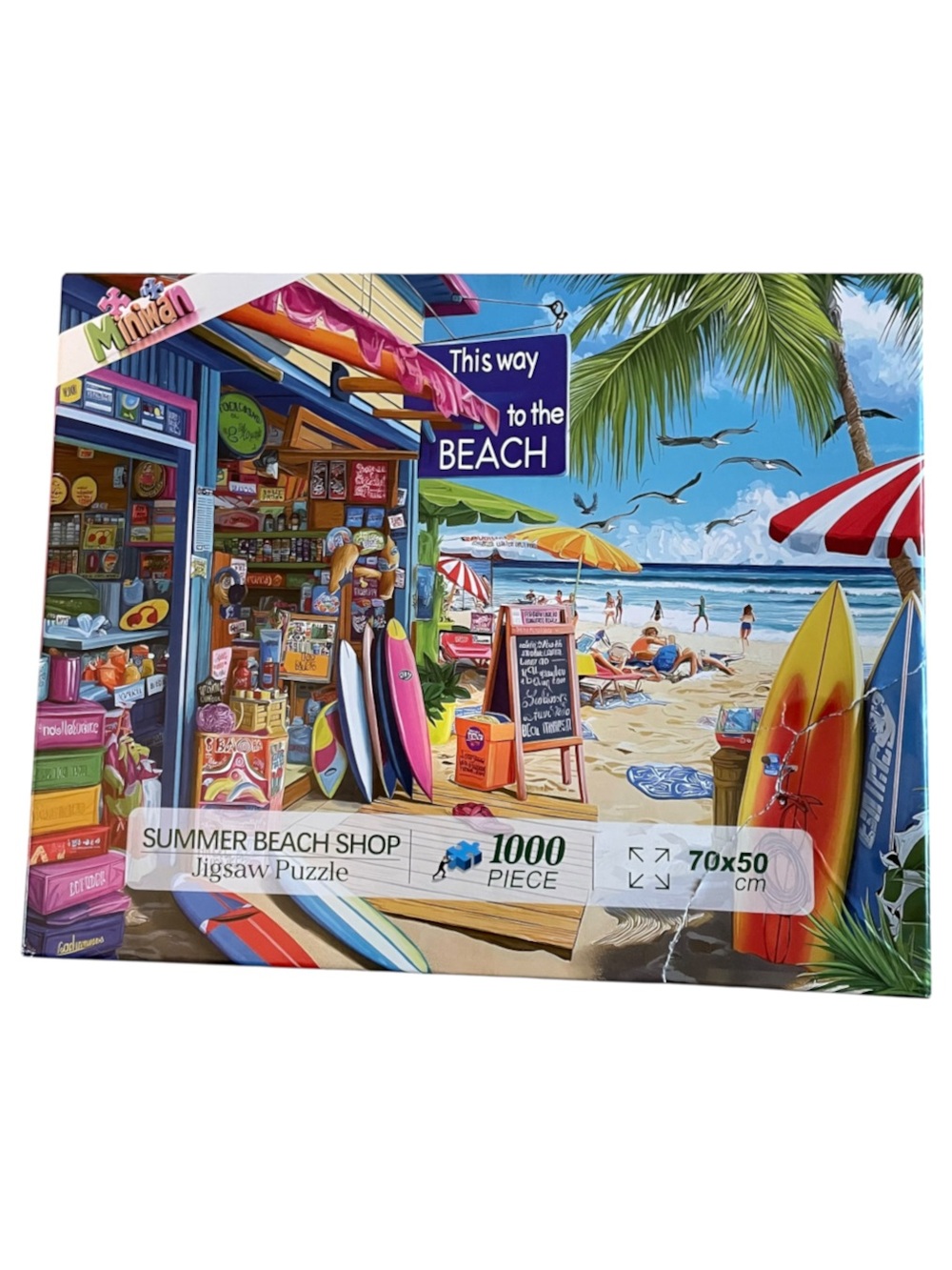 “Summer Beach Shop” 1000-Piece Jigsaw Puzzle by Juijui Colorful Beach Shop
